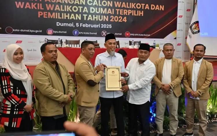 Pleno KPU Tetapkan Paisal-Sugiyarto Wako dan Wawako Dumai 2025-2030