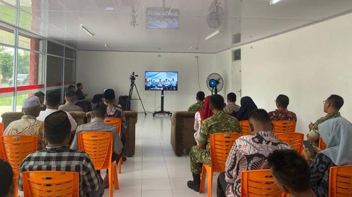 Pemkab Rohil dan Kodim 0321 Hadiri Peresmian 1.061 Koperasi Desa/ Kelurahan Merah Putih oleh Presiden RI secara Daring