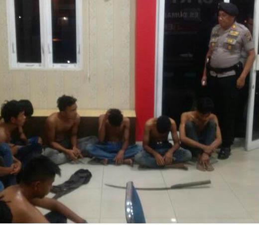 Puluhan Pemuda Gunakan Sajam Diamankan Polisi Dumai