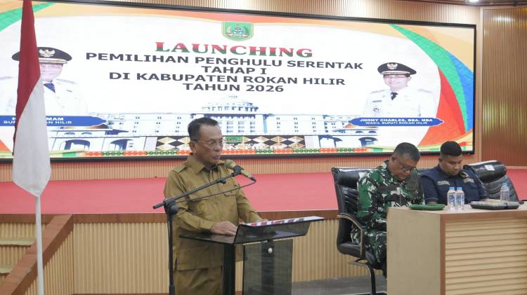 Launching Pemilihan Penghulu Serentak Tahap I Tahun 2026 Resmi Dimulai, Bupati Rohil Ajak Seluruh Elemen Jaga Demokrasi yang Bermartabat