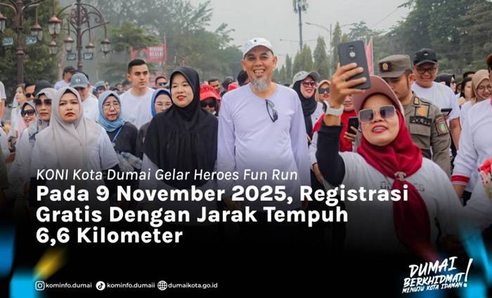Peringati Hari Pahlawan Nasional, KONI Dumai Gelar Heroes Fun Run, Registrasi Gratis, Ayo Dafar!