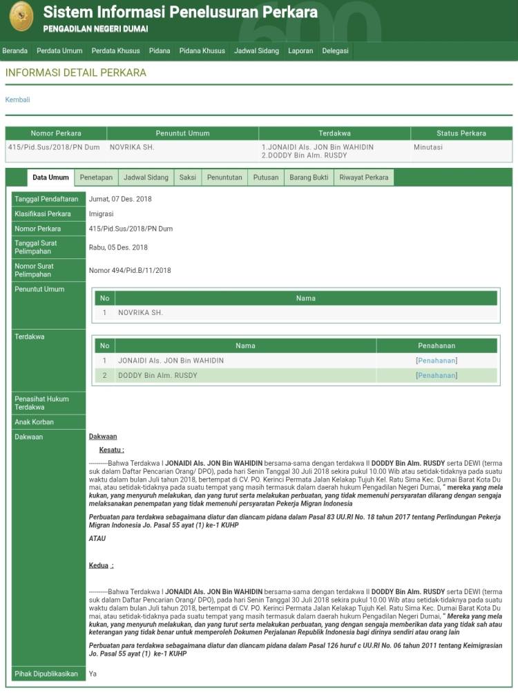 Dewi, DPO Kasus Data Dokumen Diduga Masih Bebas Berkeliaran di Dumai