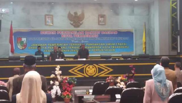 Rapat Paripurna DPRD Pekanbaru Untuk Membahas Ranperda Perpustakaan