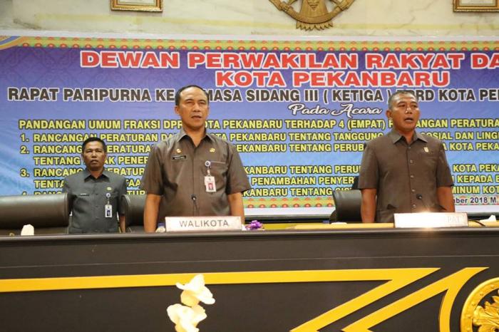 DPRD Pekanbaru Paripurnakan 4 Ranperda Usulan Pemko Pekanbaru